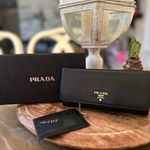 Prada Black saffiano leather Wallet and Card Holder Set W/box Photo 1
