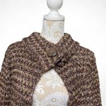 Vintage Carole Little Boho Poncho Cardigan Layering Fall Wool Academia Cozy Brown Size L Photo 1