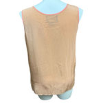 Vintage Bob Mackie Silk Tank Top & Button Down Set XL Peach Bamboo 100% Silk White Photo 5