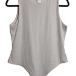 House of Harlow 1960 Grey Rib Sleeveless Crew Neck Bodysuit Snap Closure Size L Photo 0