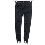 ZARA Jeans Raw Hem Distressed Denim Frayed Women 2 Stretch Grunge Whimsigoth Emo Photo 1