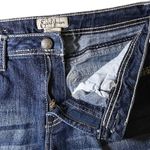 Earl Jean Blue Denim Shorts Size 10 Distressed Raw Hem Contrast Stitching Photo 2