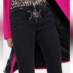 Versace Medusa Belted Low Rise Flare Jeans Faded Washed Black Size 30 NWT Photo 2