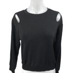 LNA Women's Black Long Sleeve Cutout Crew Neck Sweater Sweatshirt Top Size XS Photo 0