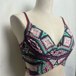 Red Carter  Swim bikini top Tribal Print underwire Small NWOT Photo 1