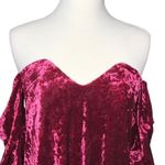 AO Wine Red Crushed Velvet Loose Off Shoulder Dress Size Small NWT Photo 3