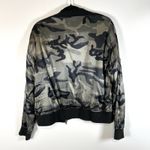 MARRAKECH Evereve Women's Satin Full Zip Elastic Waist Camo Bomber Jacket Size M Green Size M Photo 7