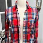 Hollister  VINTAGE Red Flannel Plaid Button-Up Top Photo 6