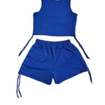 SheIn Cretily Two Piece Set Cropped Tank Top and Shorts Womens XL Blue NEW Photo 8