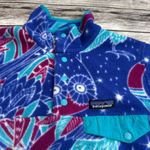 Patagonia Synchilla Snap-T Harvest Moon Blue Owl Fleece S Small Blue Pink Teal Photo 2