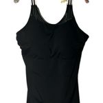 MINXUEER BLACK SHEER UPPER PLUS SIZE 22W PADDED ADJUSTABLE STRAP TANKINI TOP Photo 1