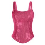 Grace Karin NWT Pink Sequin Bustier Corset Tank Party Top Large Photo 1