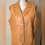 Coldwater Creek  Chestnut Brown Leather Vest Size Large Photo 0