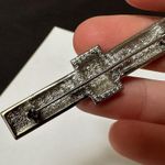 1928 Collection (brand) Silver Tone Rhinestone & Black Enamel Brooch Pin Photo 2