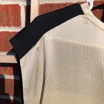 Helmut Lang  Black and Gravel Cream Silk Top - size Medium Photo 4