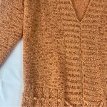 Stamp 10 women's medium knit Cardigan in Rich Orange peach crochet Photo 6