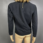 J. Crew Woven Ruffle Neck Pullover Sweatshirt Women's Small Black Tartan Plaid Photo 5