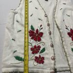 Reference Point VTG Christmas  poinsettia Sweater Vest Women's 2X White Photo 6