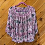 Haute Hippie  Tribe Ivy 3/4 Sleeve Blouse Purple pastel butterfly sleeves Photo 0