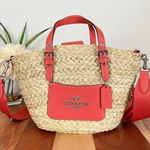 Coach NWT Small Straw Tote Bag Photo 0