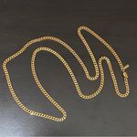 Monet Vintage Gold Plated Miami Cuban Link Vermeil 36-inch Long Necklace Photo 3