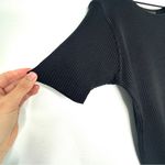 Classiques Entier Vintage  Black Ribbed 100% Silk Top Size L Quiet Luxury Classic Photo 4