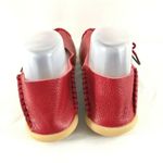 Kunsto Womens Leather Loafers Flats Slip On Pebbled Red Size 42 US 9 Photo 2