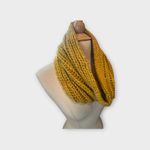 Boutique Womens Mustard Yellow Crochet Knitted Infinity scarf Photo 2