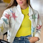 All The Stars Rhinestone Denim Jacket in White size M Size M Photo 7