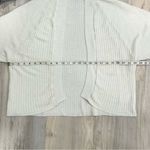 EXPRESS  White Open Front Waffle Knit Tapered Sleeve Cardigan Sweater Size S Photo 3