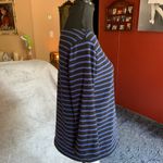 Gap sweater women’s size M, black & blue stripes side zipper 3/4 sleeves Photo 2