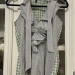 Anthropologie Anthropology One September WomenSleeveless Top Heather grey gingham Knit Ruffles Photo 0