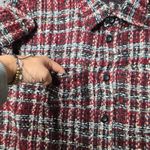Faith Connexion Red Wool Tweed Shirt Jacket Size: S Size M Photo 6