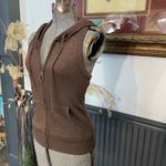 Old Navy Vintage Y2K  Brown Metallic Sleeveless Halter Hoodie Zip Vest - S 💚🎀 Photo 4