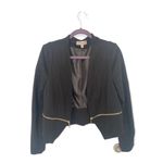 Philosophy SZ M black zipper detailed open front blazer jacket Photo 2