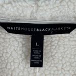 White House | Black Market Jacket Women L Neutral Faux Shearling Drape Coat Winter Photo 4