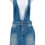 Free People Old School Love Jumper Denim Overalls Jean Dress Photo 4