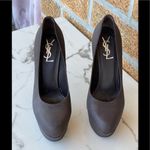 Saint Laurent Brown Ysl Aliama Lizard Embossed Suede Heels Pumps Size 39… Brown Photo 1