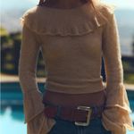 ZARA alpaca wool blend ruffle sleeve lightweight knit sweater size medium Photo 1