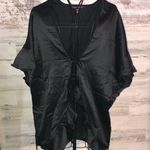 Victoria's Secret Victoria’s Secret black silky cover up sleep wear black silky sheer layo…​ Photo 0