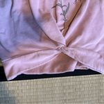 Twist crop top Cut & Paste flower sweatshirt XL Pink Photo 2