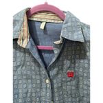 Cinch Women's Blue Medallion Print Collared Button-Down Shirt Size Small Photo 7