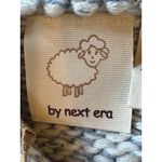 By Next Era Sweater Women Medium Blue White Cable Knit Hooded Pullover Tassel Photo 7