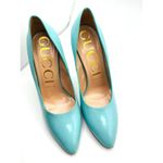 Gucci  GLOSSED-LEATHER PUMPS 110MM ELAISA LEATHER PUMPS IN Mint Green 39.5 Photo 1