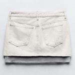 ZARA DENIM MINI SKIRT 2 TONE Fabric Detail at Hem WHITE/GRAY Size XL NEW Photo 8