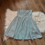 Windsor  Violet Woven Glitter Party Dress In Minty Blue Photo 3