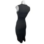 ZARA  Black Sleeveless Rib Knit Ruched Midi Bodycon Sweater Tank Dress Size XS Photo 1