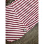 Chico's  Long Sleeve Red Whit GoldMetallic Shimmer Striped No-Iron Shirt Size 0 S Photo 1