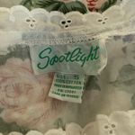 Vintage Spotlight White Floral Button Down Ruffle Bottom House Dress, Size Small Red Photo 2