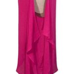 Charlie Paige Pink asymmetrical sleeveless tunic top, women's oversized S/M waterfall blouse Photo 8